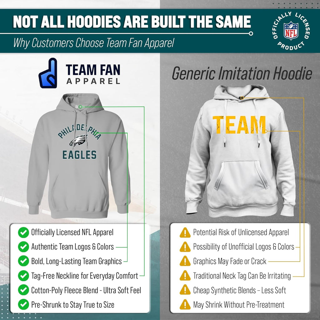 NFL Gameday Hoodie Pullover Sweatshirt for Men and Women | Officially Licensed NFL Gameday Fleece Pullover - Kangaroo Pocket, Ribbed Cuffs, Drawstring Hood, Unisex Fit